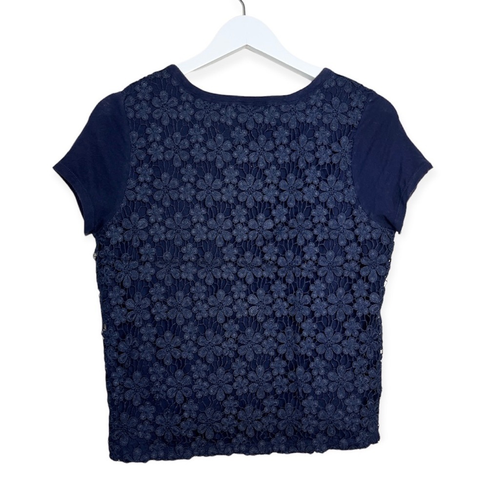 Gap Women’s Short Sleeve Lace Back T Shirt in Navy Blue Size‎ Small